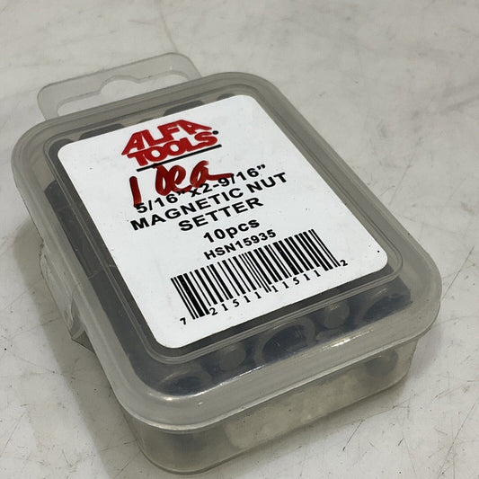 AFLA TOOLS HSN15935 MAGNETIC NUT SETTER 5/16”X 2-9/16” LOT OF 10 373