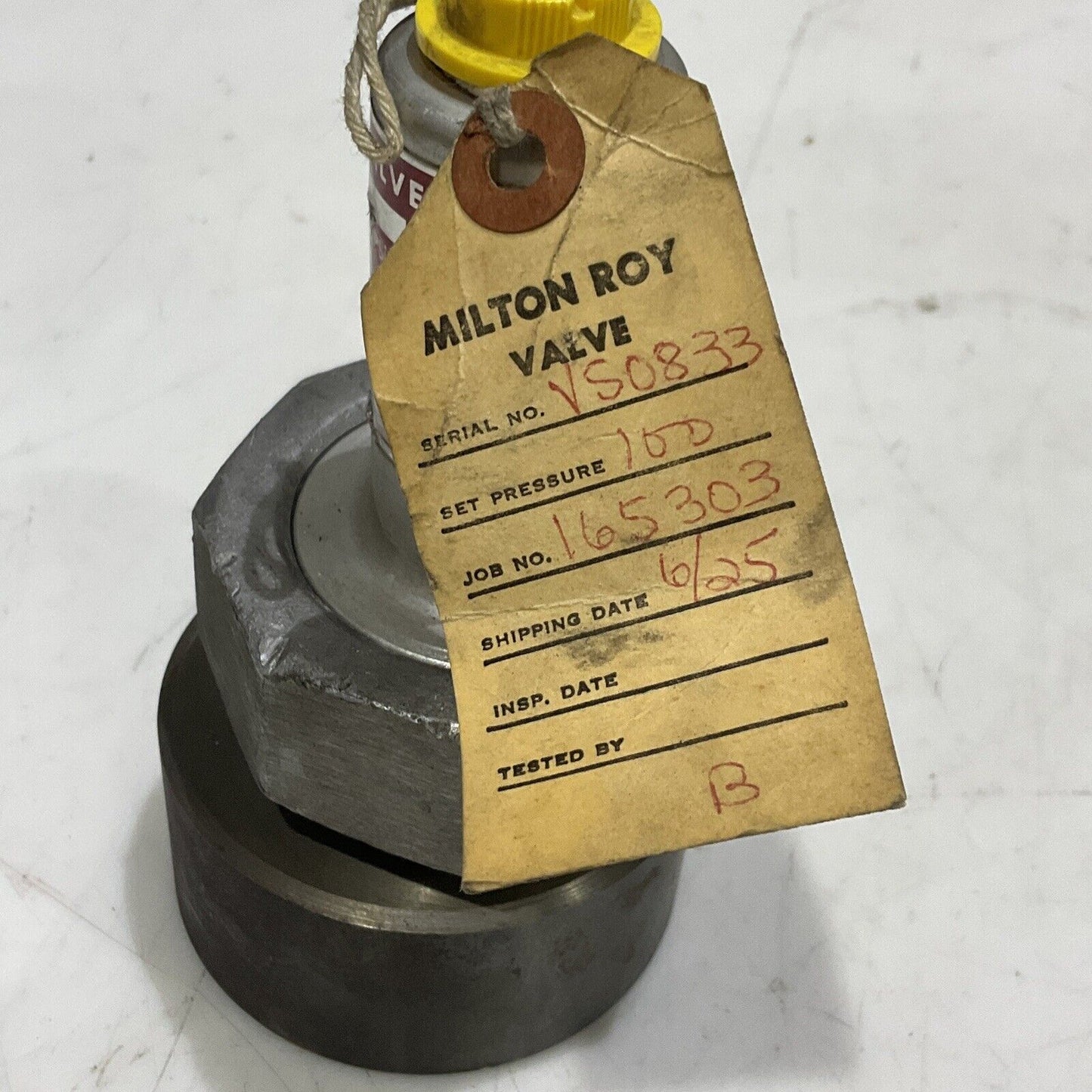 MILTON ROY VS0833 SAFETY VALVE 100 PSI H2S04 1/2” 373
