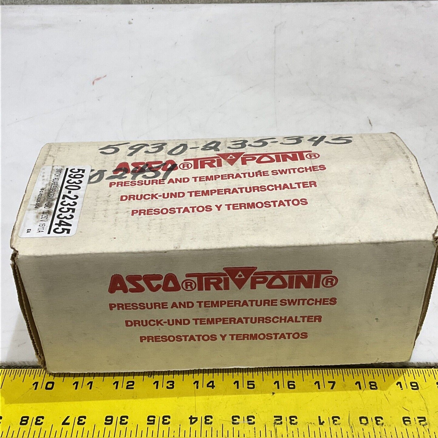 ASCO SA22D TRIPONT EXPLOSION PROOF PRESSURE SWITCH 125/250 V 15/10A 373