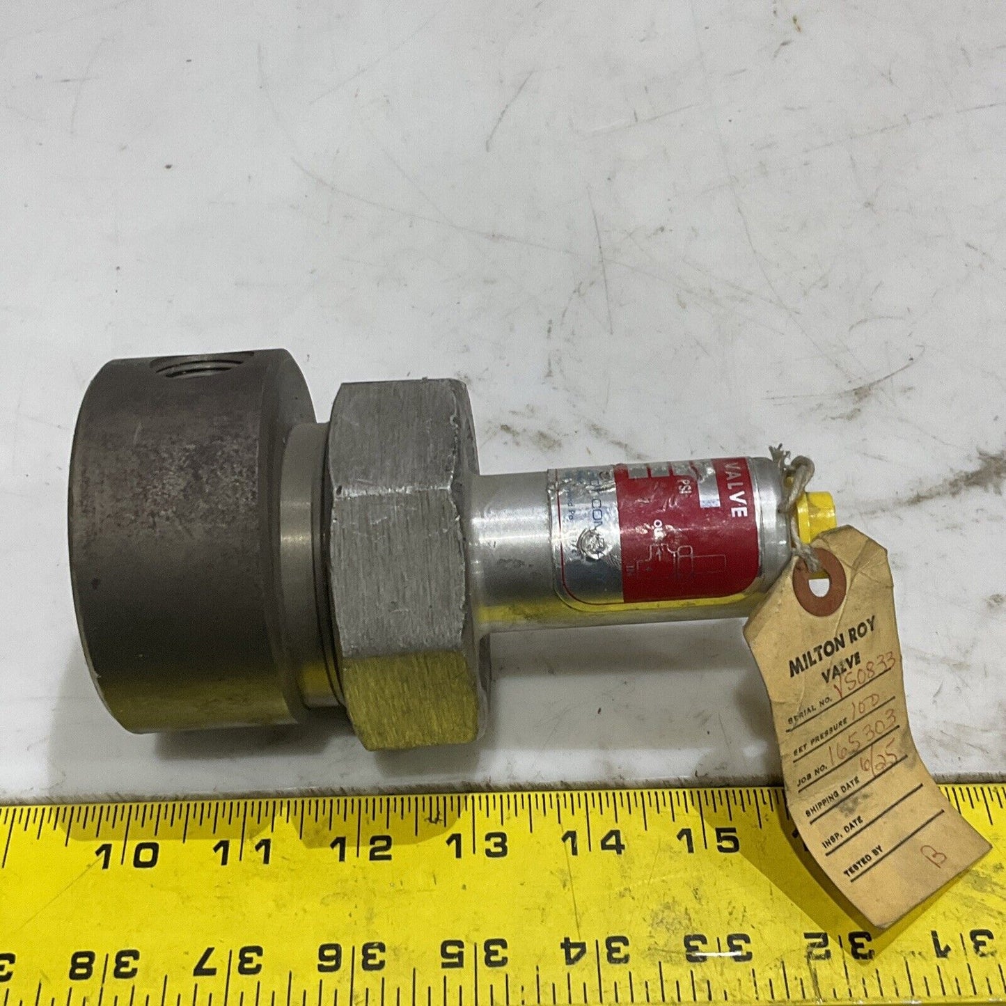 MILTON ROY VS0833 SAFETY VALVE 100 PSI H2S04 1/2” 373