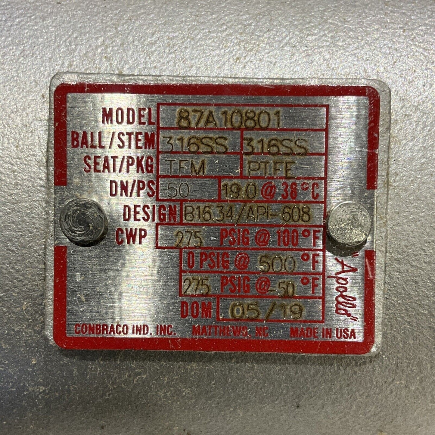 APOLLO 87A-108-01 FLANGED VALVE 2” 150 STANDARD PORT B16.34 373