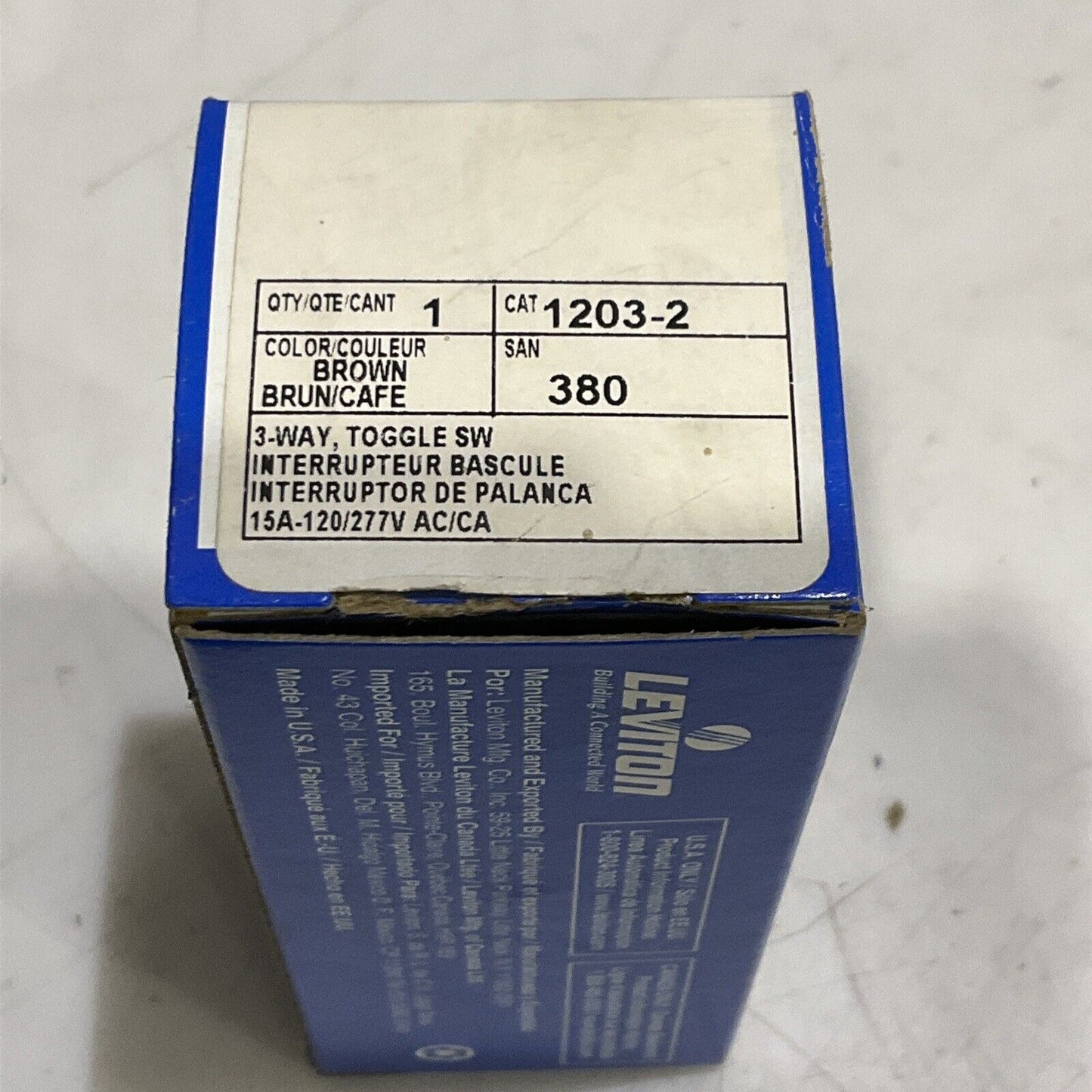 LEVITON 1203-2 1203-1 TOGGLE SWITCH GROUNDING 3-WAY 15A 120/277V LOT OF 10 373