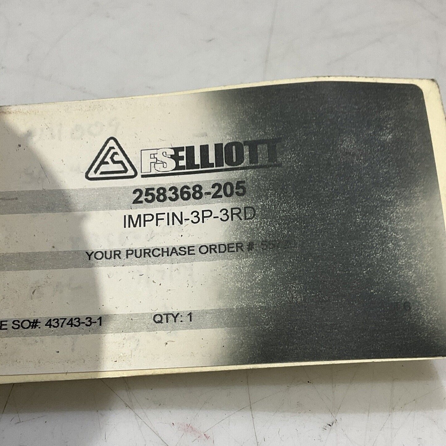 FS ELLIOTT 258368-205 3RD STAGE IMPELLER IMPFIN-3P-3RD 373