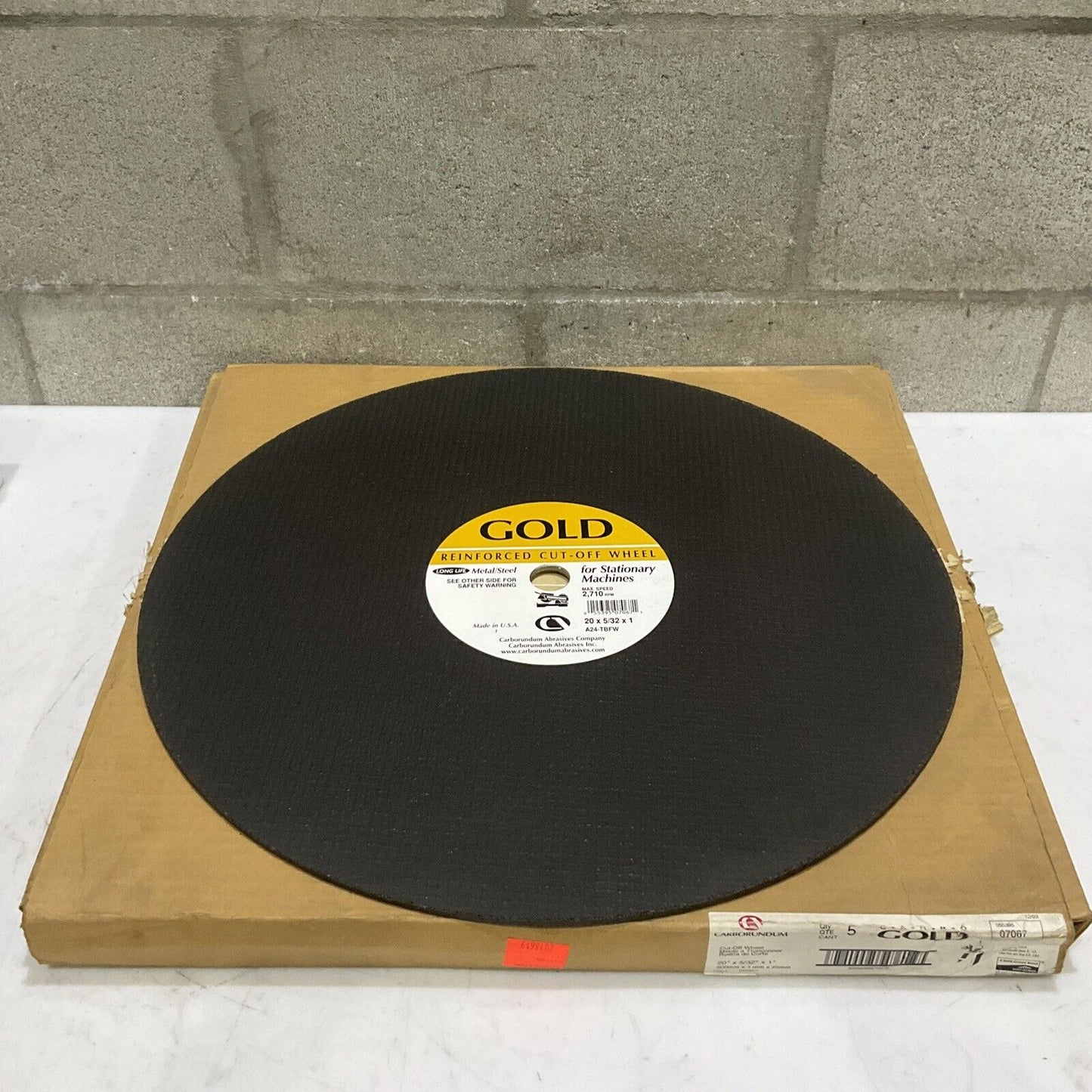 SAINT-GOBAIN CARBORUNDUM 055385 07067 CUT-OFF WHEEL 20X5/32X1 LOT OF 5 373