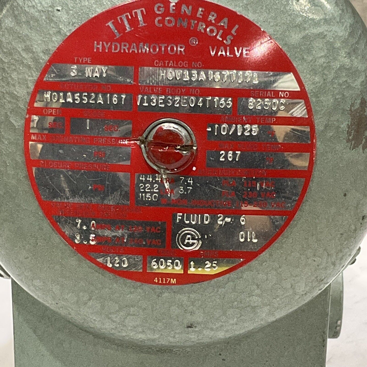 ITT GENERAL CONTROLS HOV13A167T171 HYDRAMOTOR VALVE 373