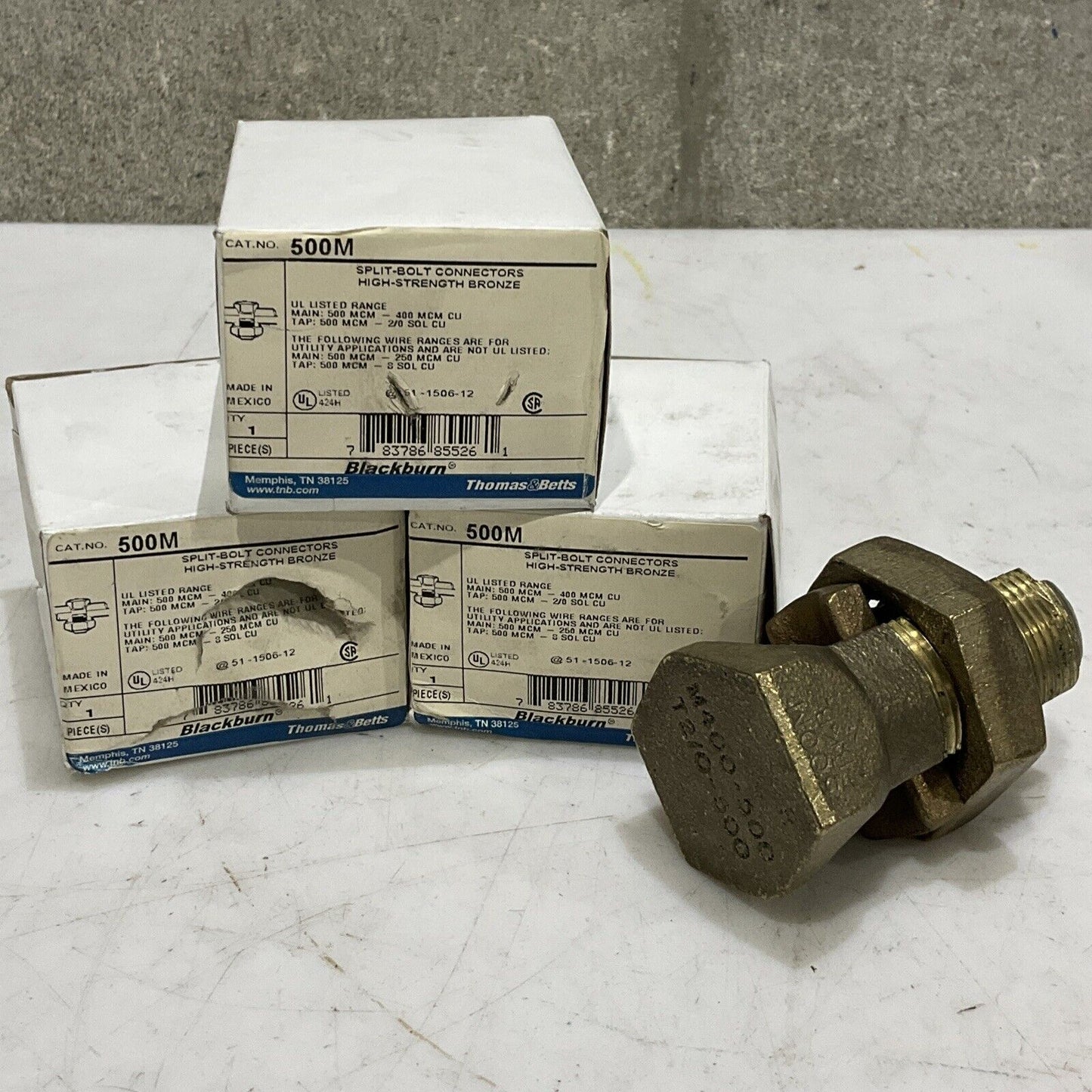 BLACKBURN 500M SPLIT-BOLT CONNECTORS 500MCM-400MCM LOT OF 3 373