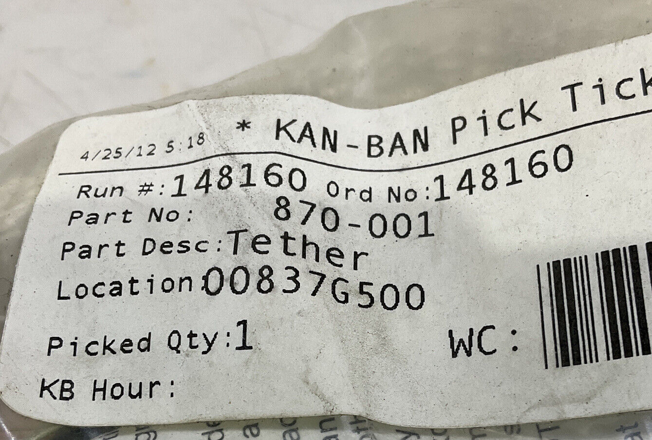 RAYNORD 870-001 RESTRAINT LANYARD 881