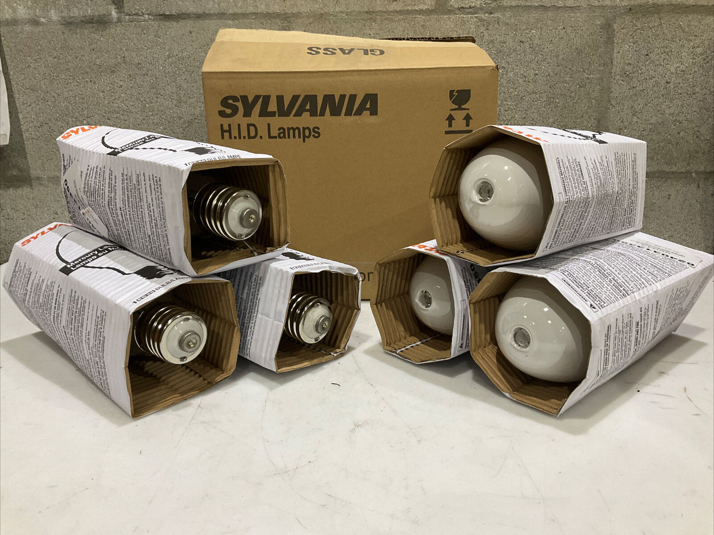 SYLVANIA ED28 H37KC-250/DX MERCURY VAPOR LAMP LOT OF 6 373