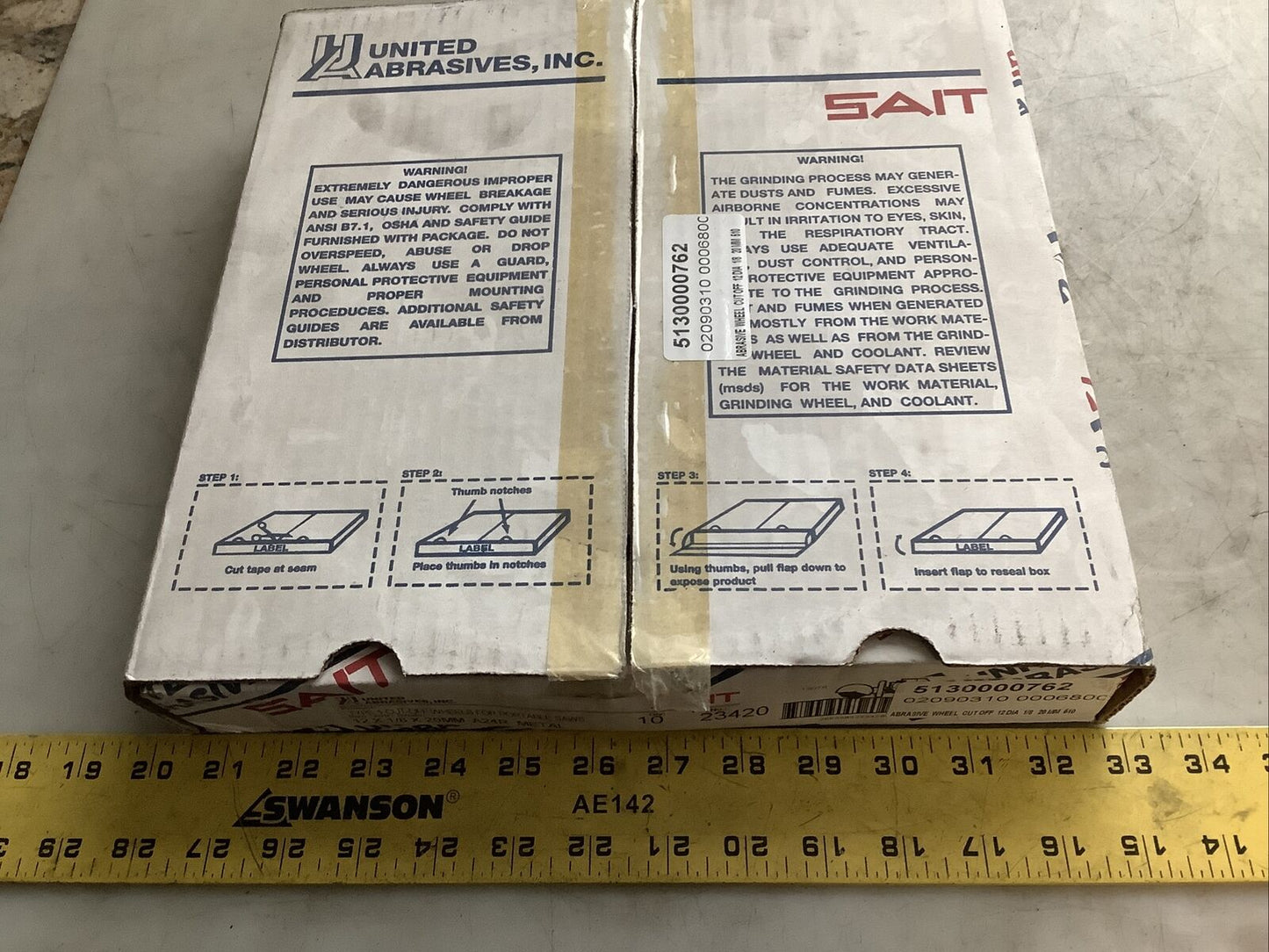 UNITED ABRASIVES 23420 CUT-OFF WHEEL 12IN X 1/8IN X 20MM A24R 373 - QTY 10