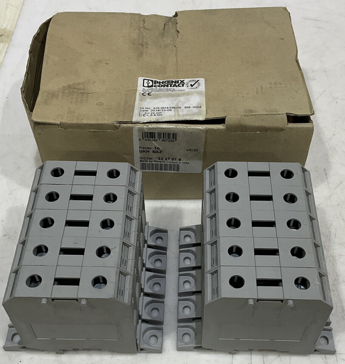 PHOENIX CONTACT UKH-50F TERMIANL BLOCK LOT OF 10 881