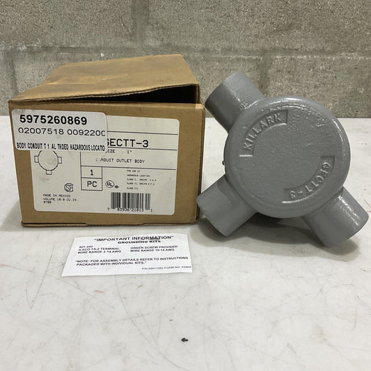 KILLARK GECTT-3 CONDUIT OUTLET BODY ALUMINUM 1” 373