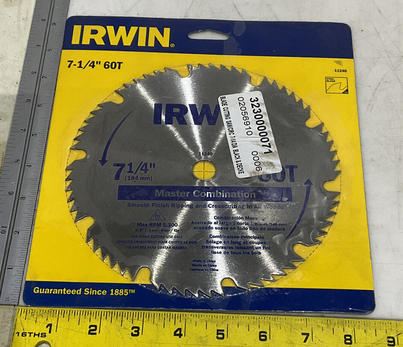 IRWIN 11204 60T STEEL CIRCLE CUTTING BLADE 373
