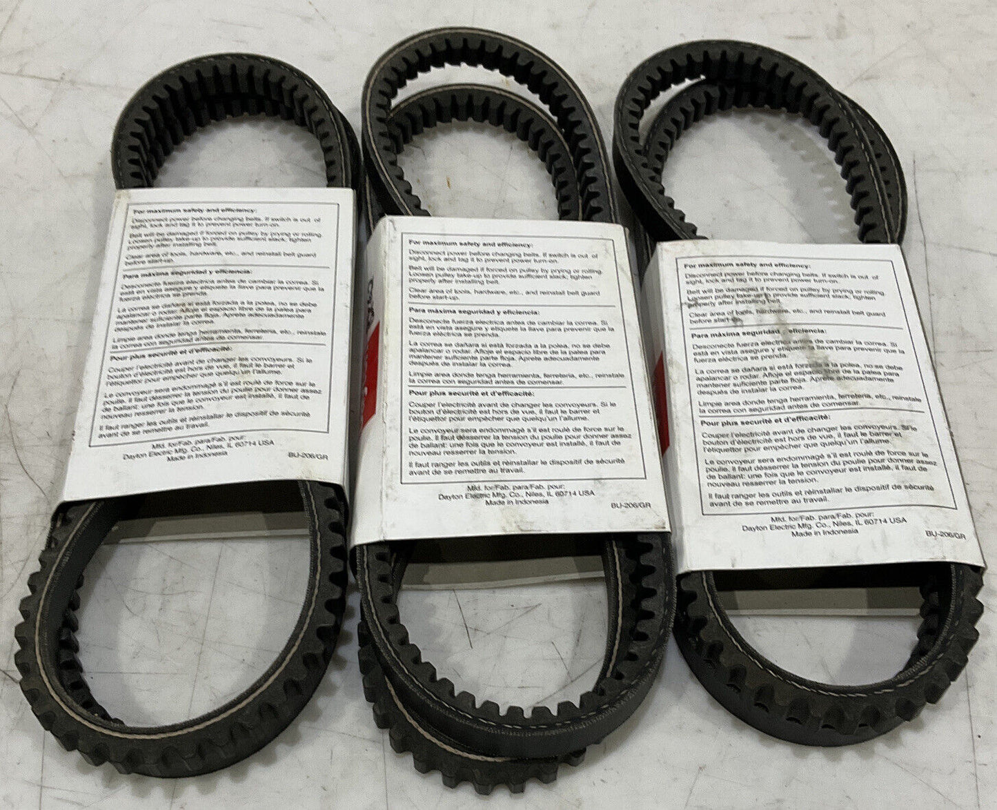 DAYTON 6L277G DRIVE BELT LOT OF 3 373