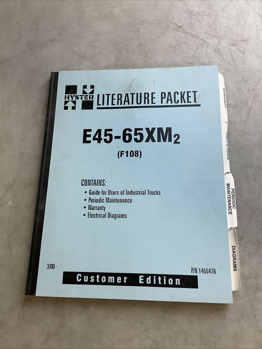 HYSTER 1455476 E45-65XM2 FORKLIFT USER MANUAL B303
