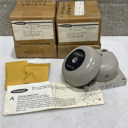 FARADAY 3440 3004-15 VIBRATING BELL ASSEMBLY .02 AMP 120 V LOT OF 2 373