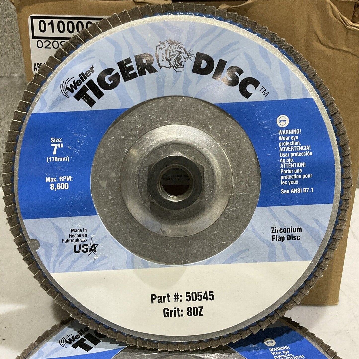 WEILER 50545 TIGER DISC 7” 8,600 RPM 7”X 80Z X 5/8-11” ANGLED LOT OF 20 373