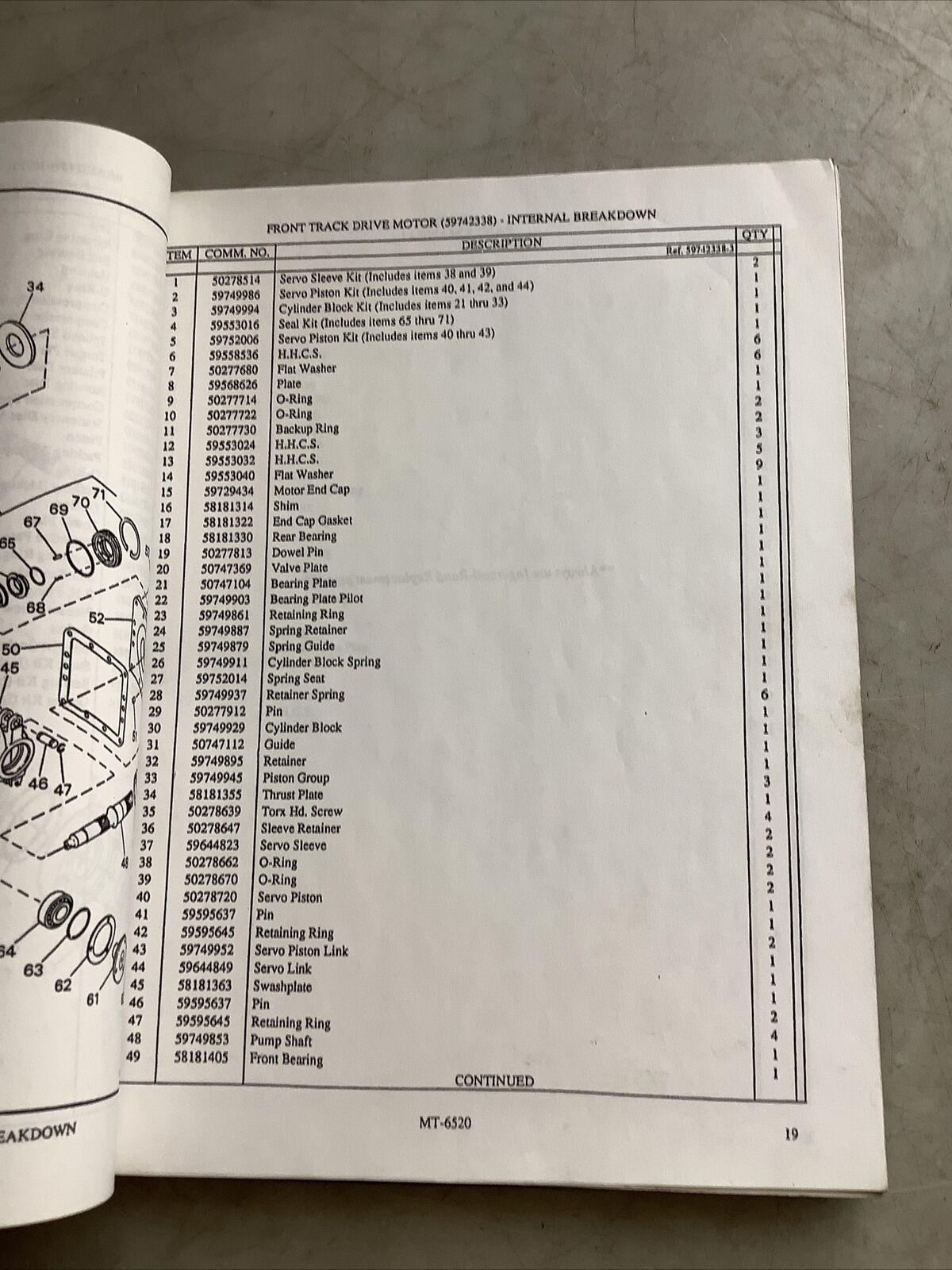 INGERSOLL RAND 58922105 PRO-CUT 2000 MILLING MACHINE PARTS MANUAL B303