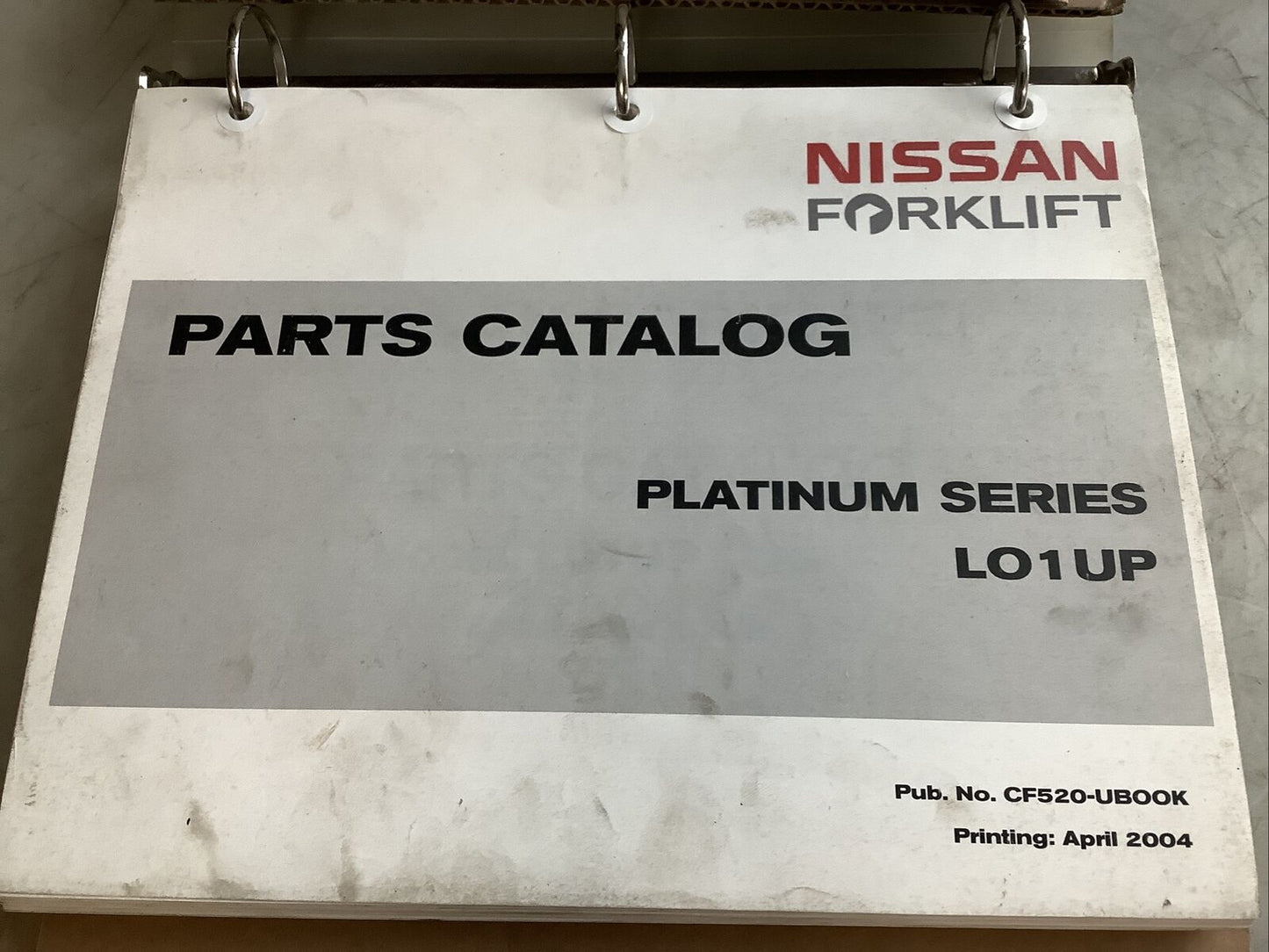 NISSAN FORKLIFT CF520-UBOOK PLATINUM SERIES L01UP PARTS CATALOG 2004 B303