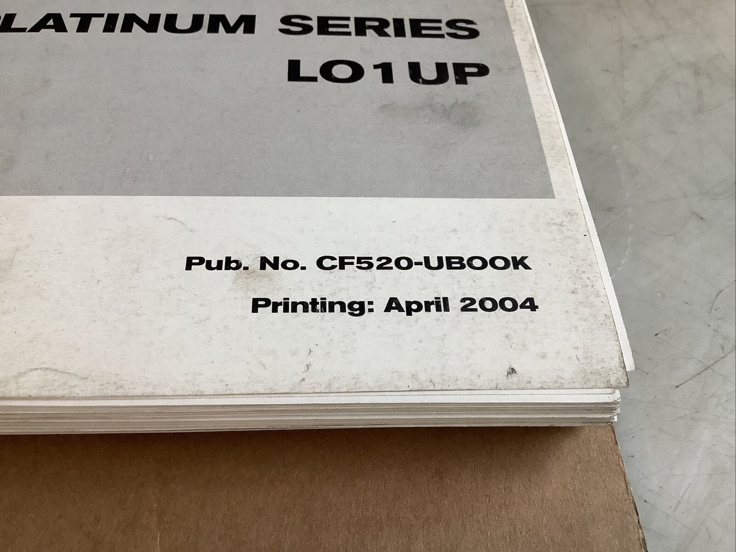 NISSAN FORKLIFT CF520-UBOOK PLATINUM SERIES L01UP PARTS CATALOG 2004 B303