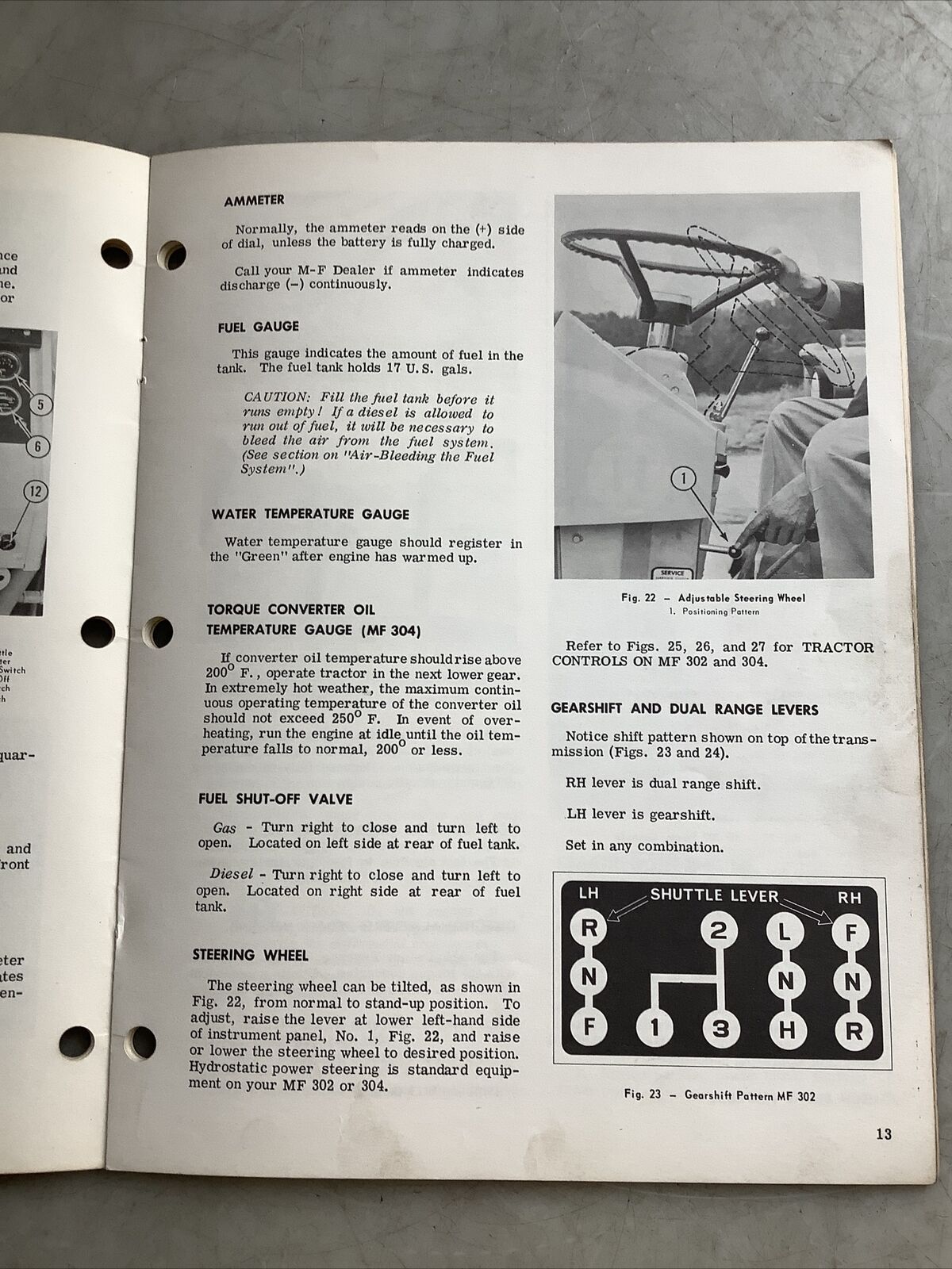 MASSEY FERGUSON MF302 MF304 GAS AND DIESEL TRACTOR OWNERS MANUAL B303