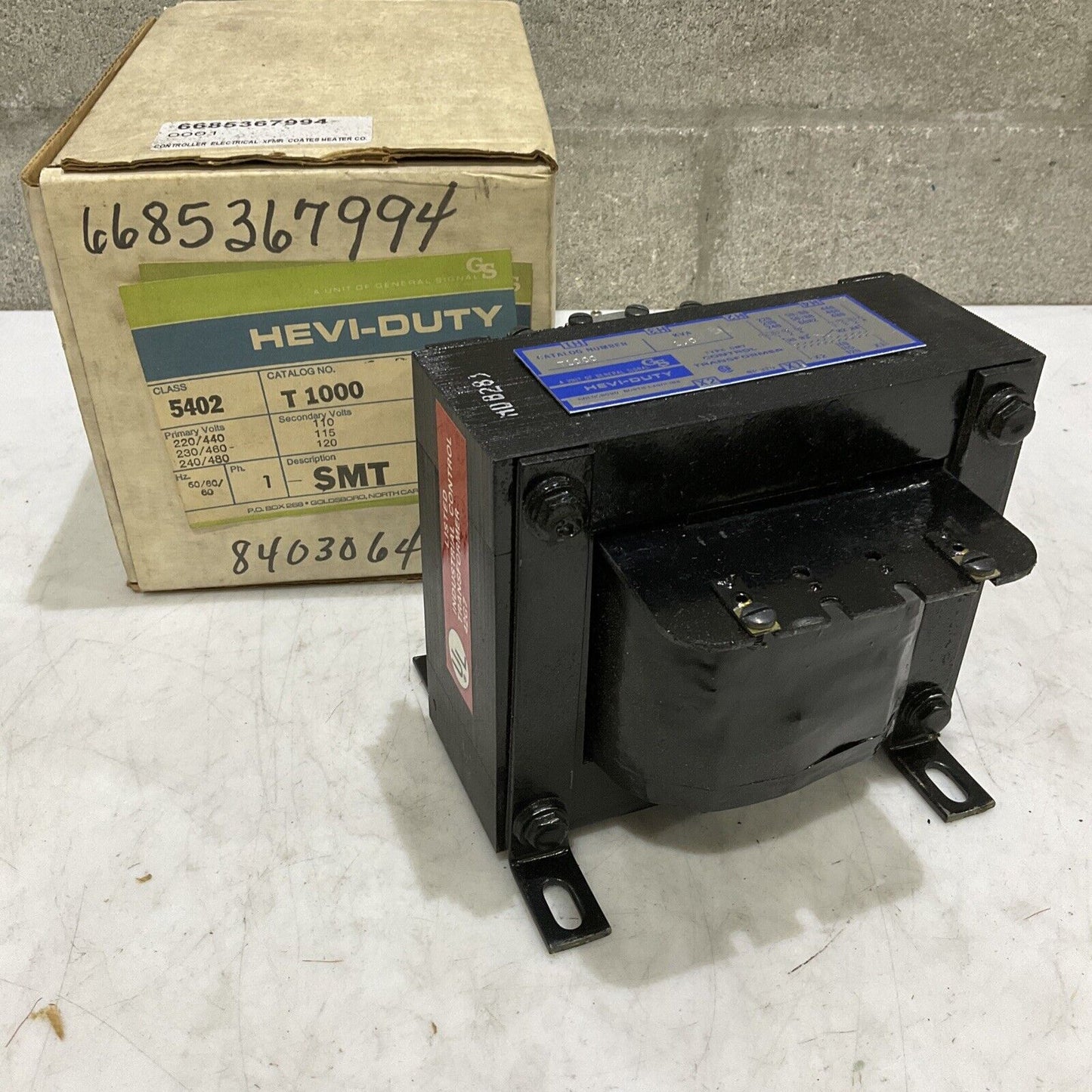 HEVI-DUTY T1000 SMT CONTROL TRANSFORMER 1.0 KVA 1P 50/60HZ 240/480V 373
