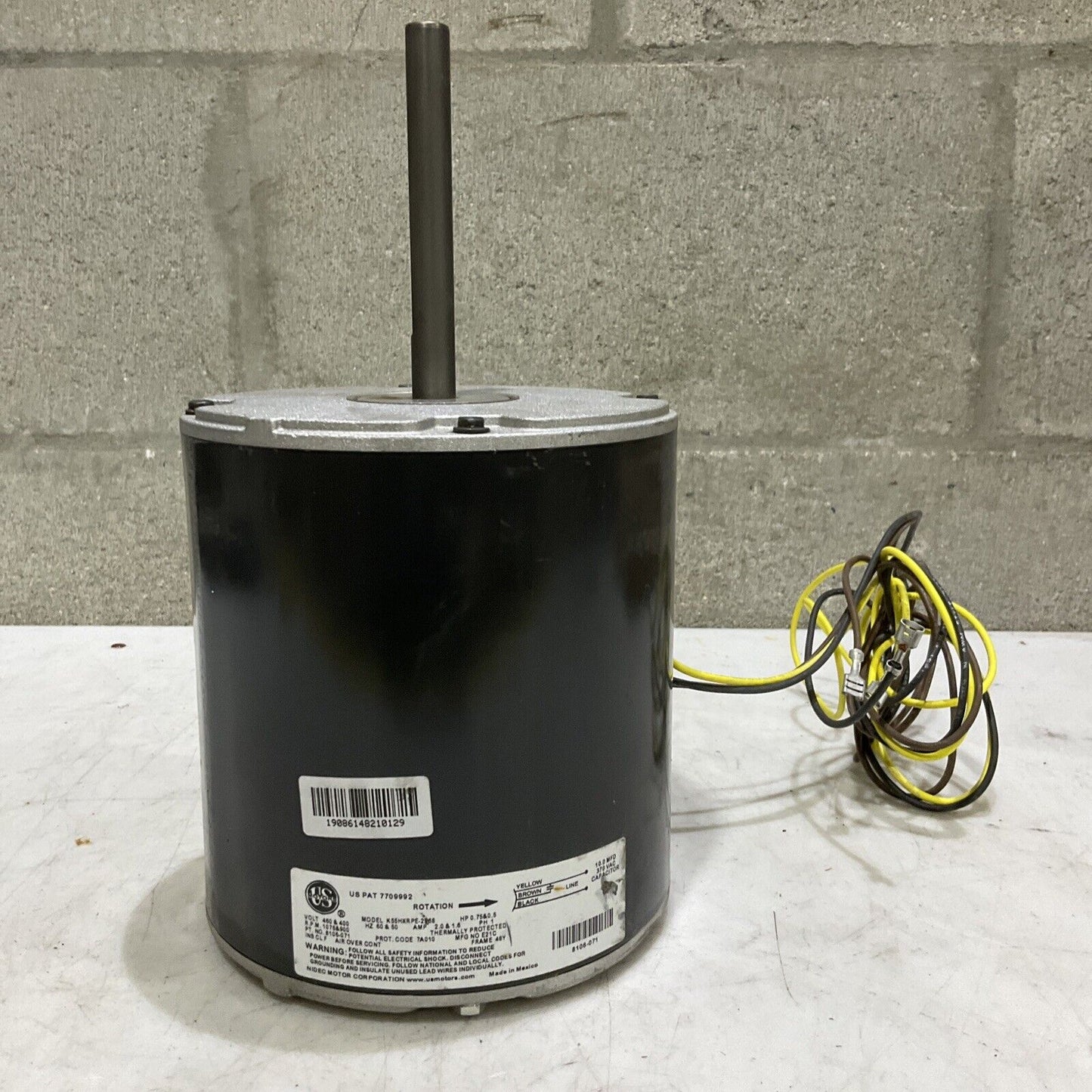 BARD K55HXR PE-2968 8106-071 AC MOTOR 460/400V 60/50HZ 1075/900RPM 1PH 2A 373