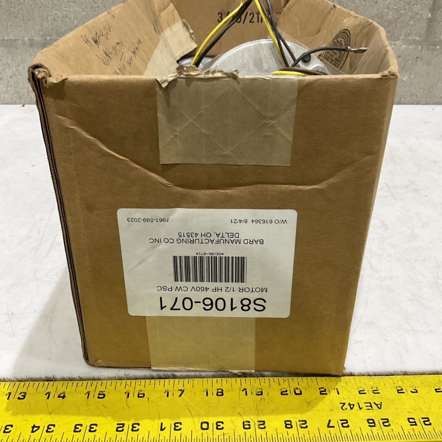 BARD K55HXR PE-2968 8106-071 AC MOTOR 460/400V 60/50HZ 1075/900RPM 1PH 2A 373