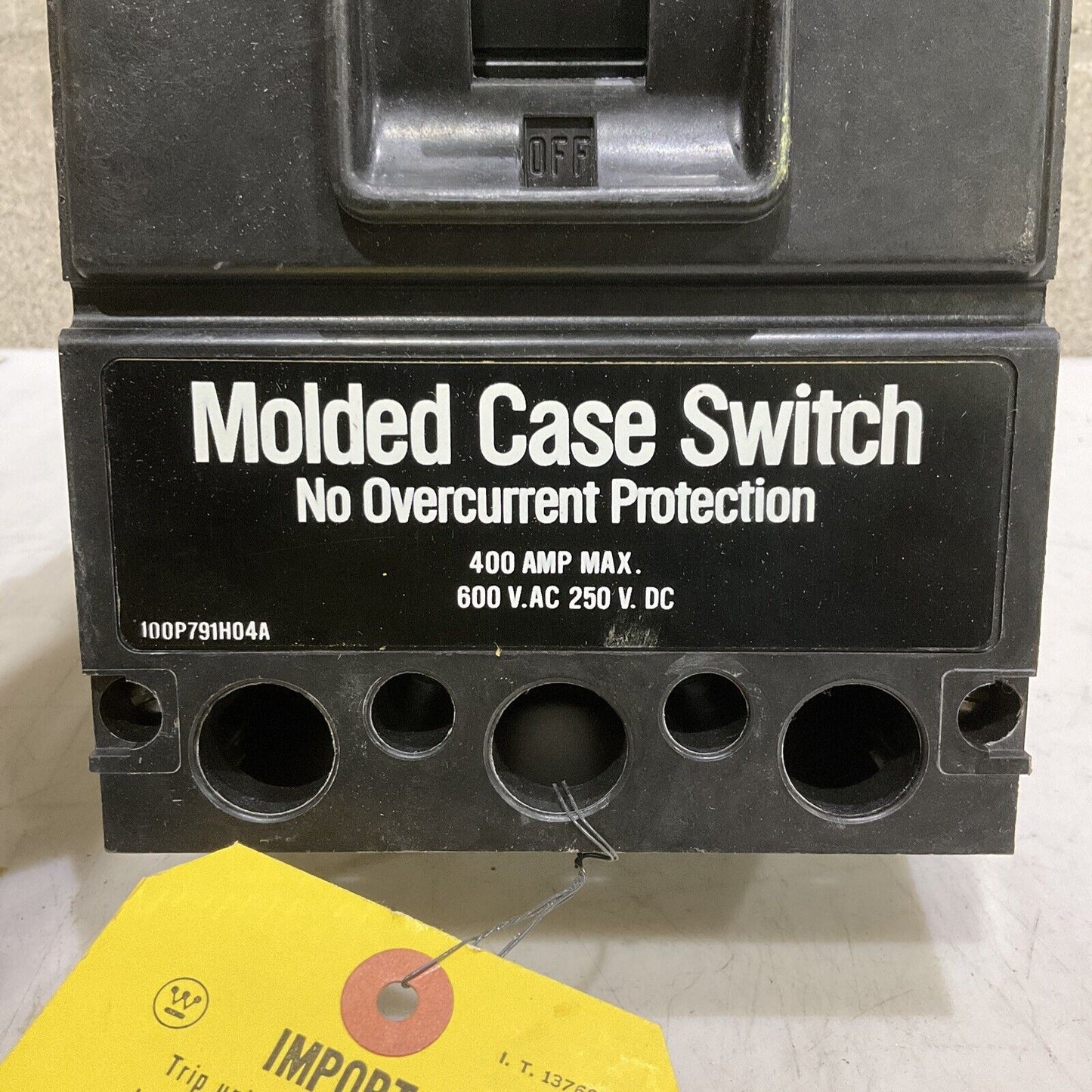 WESTINGHOUSE LB2400NW MOLDED CASE SWITCH 400A 600V 2P  373