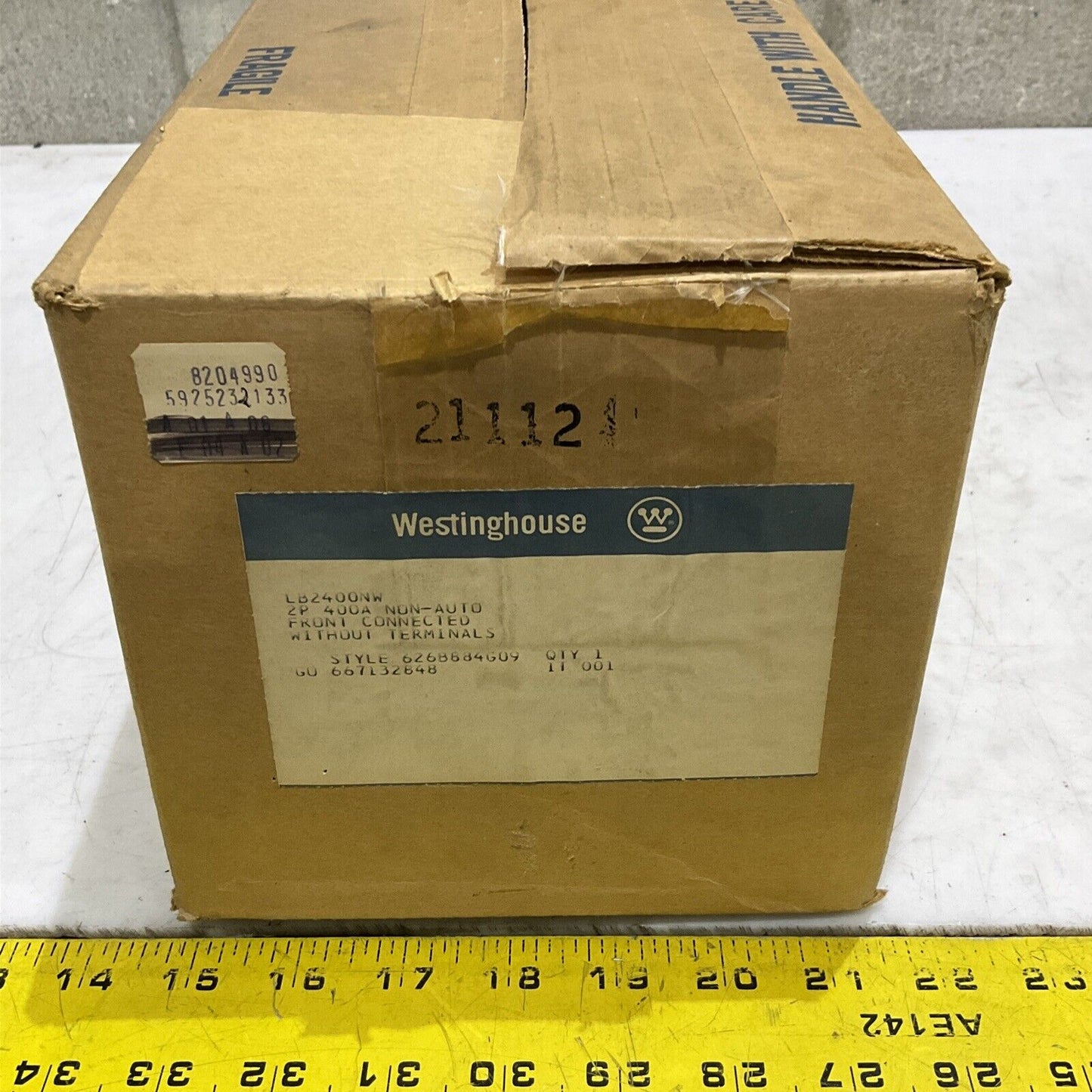 WESTINGHOUSE LB2400NW MOLDED CASE SWITCH 400A 600V 2P  373