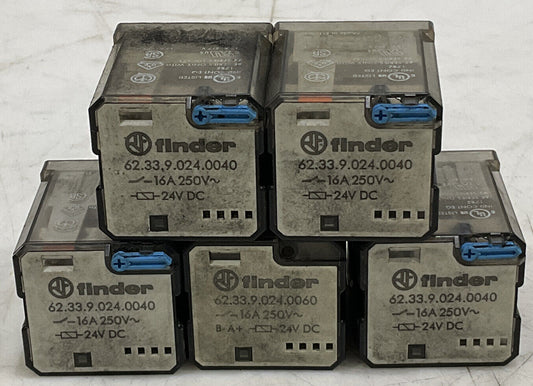 FINDER 62.33.9.024.0040 16A 250V POWER RELAY LOT OF 5 881