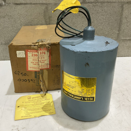 JEFFERSON ELECTRIC 236-1376 MERCURY H.I.D LAMP BALLEST 240-315V 60 HZ 373