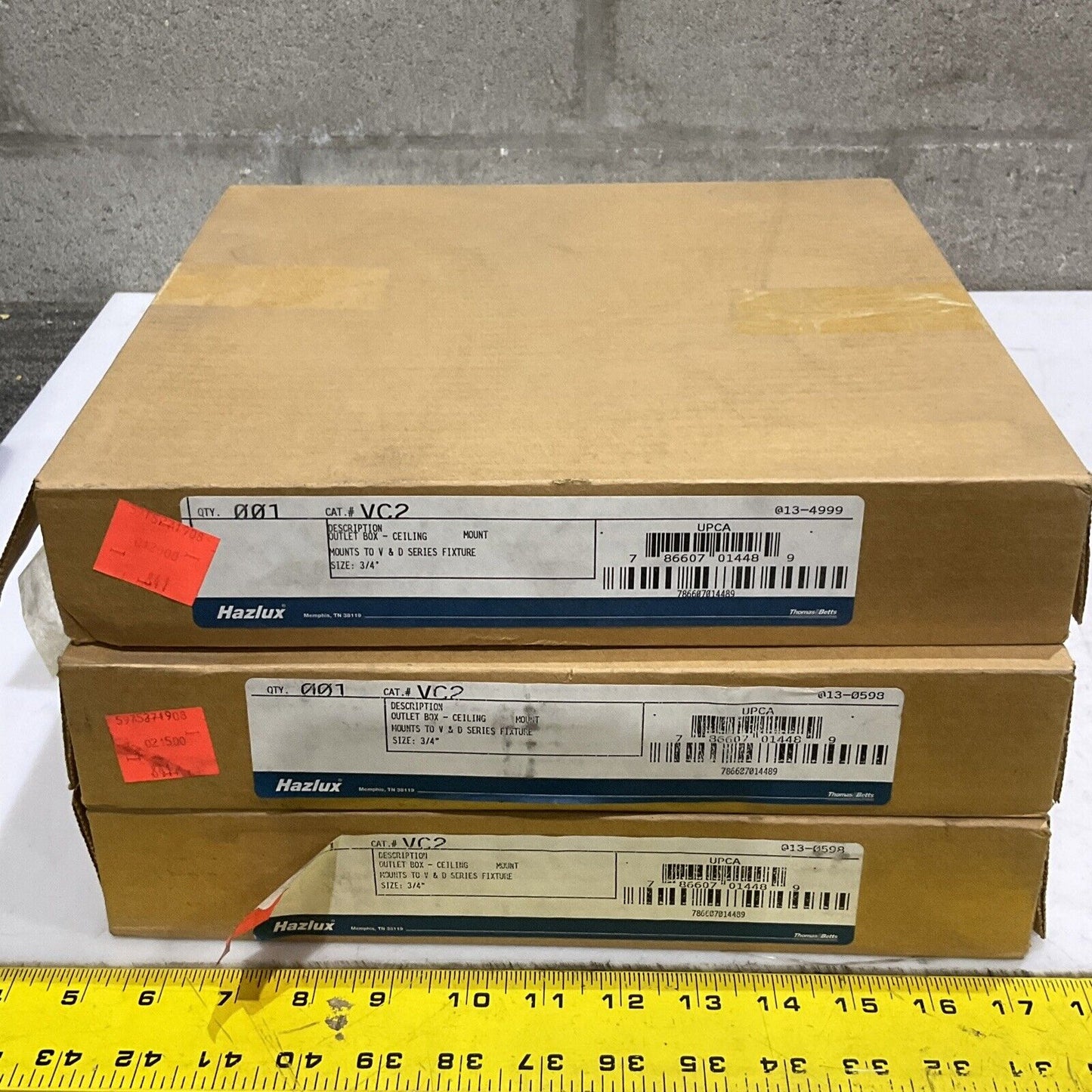HAZLUX VC2 068-11-140 CEILING MOUNT OUTLET BOX 3/4” FOR V&D SERIES LOT OF 3 373