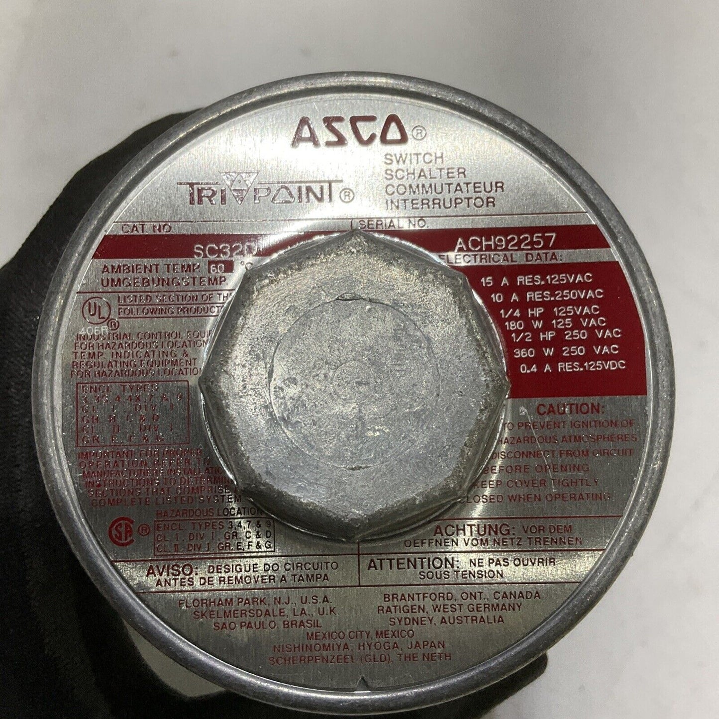 ASCO SC32D TRIPOINT EXPLOSION PROOF TEMPERATURE SWITCH 373