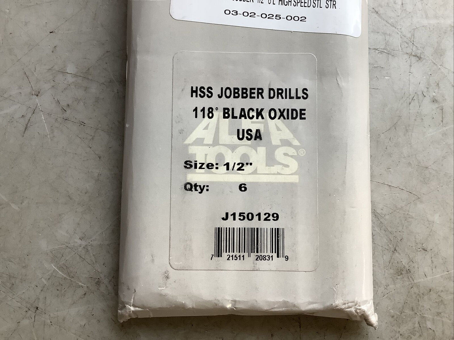 ALFA TOOLS J150129 JOBBER DRILL 118 BLACK OXIDE 1/2IN 373 - QTY 6