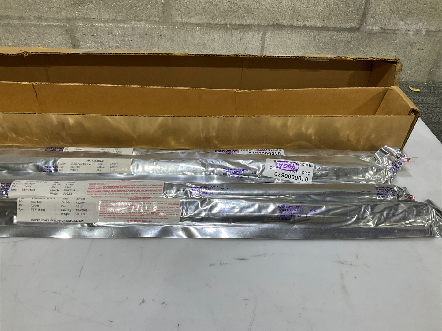 TURBALOY T-23 MC-GRADE WELDING ROD MILDTL117H TYPE 1 CLASS E STYLE 1 20LB 373