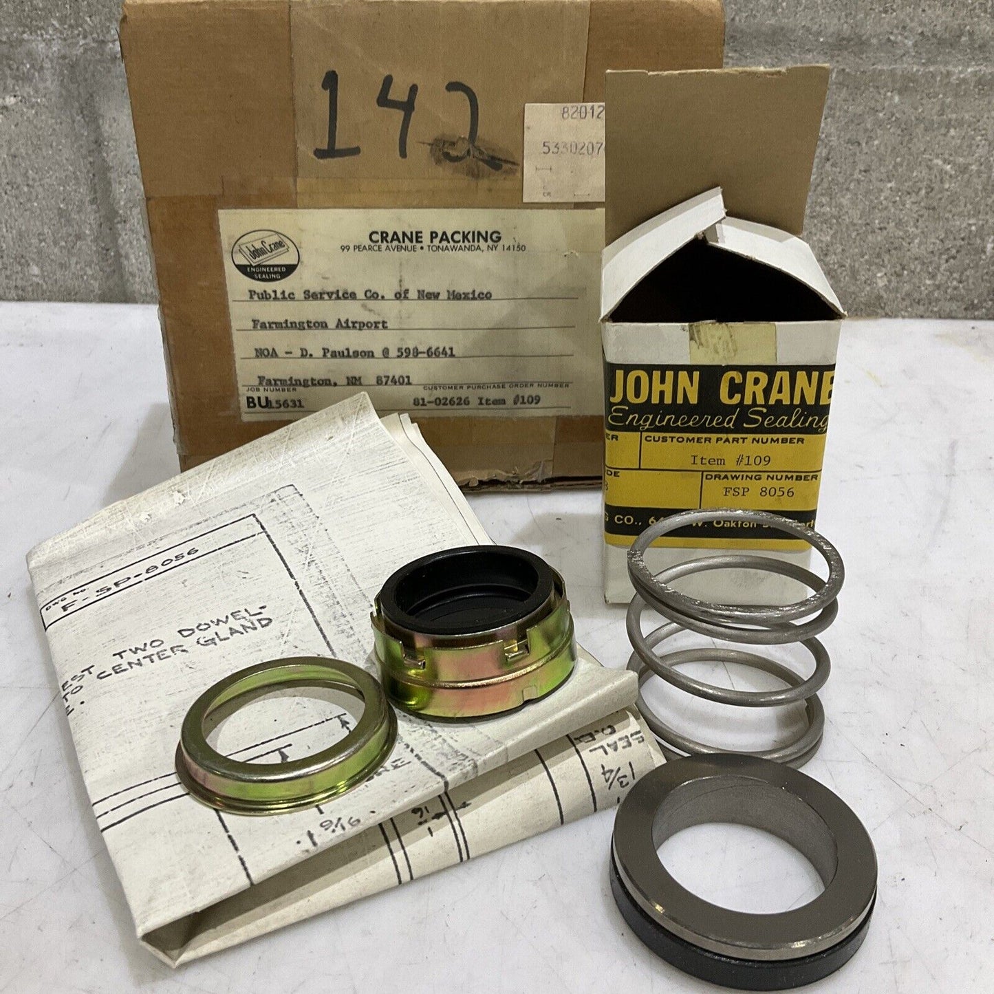 JOHN CRANE FSP 8056 BP868 SEAL PACKING SIZE 1.250”  TYPE 1  373