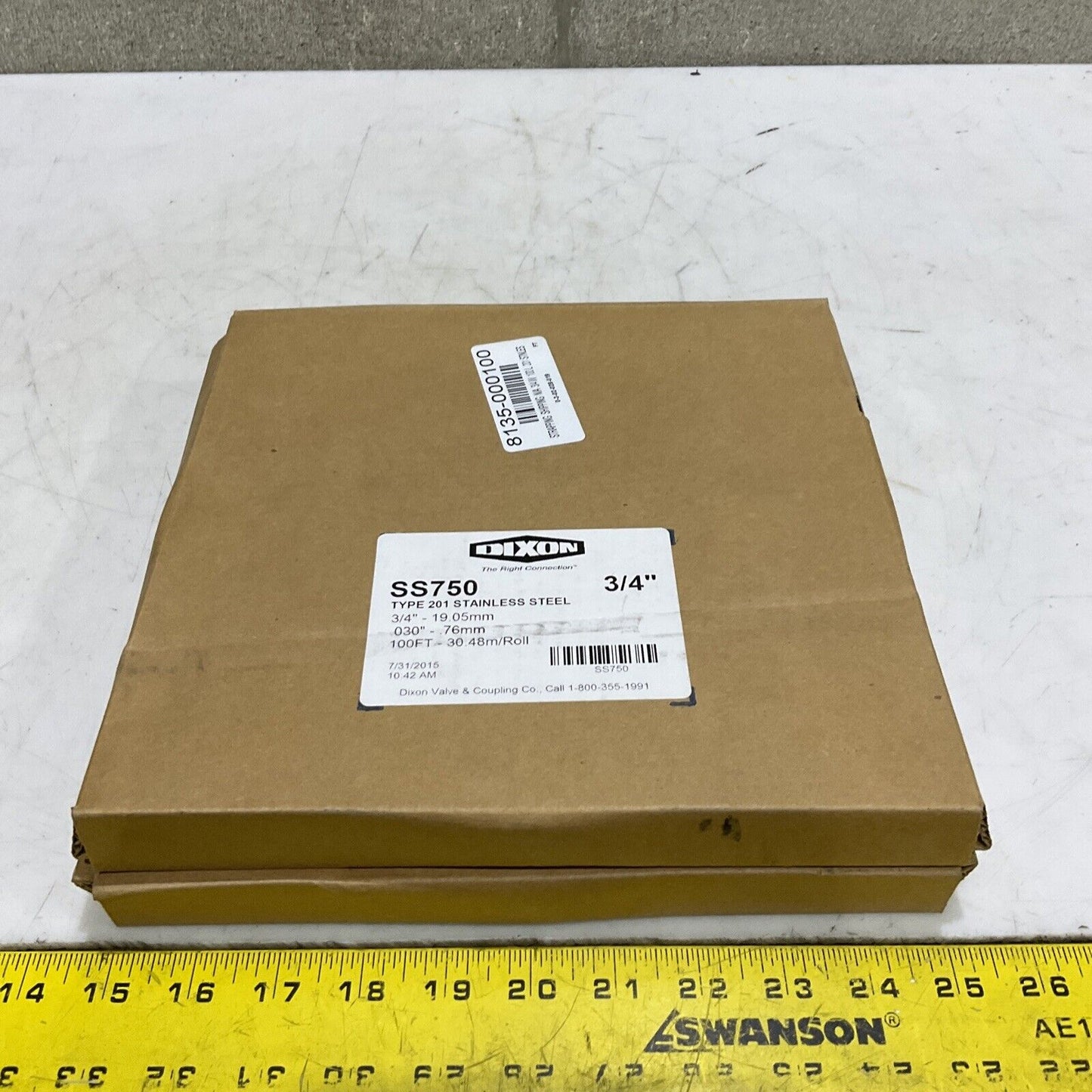 DIXON SS750 SHIPPING STRAPPING TYPE 201 3/4” .030” 100FT LOT OF 2 373