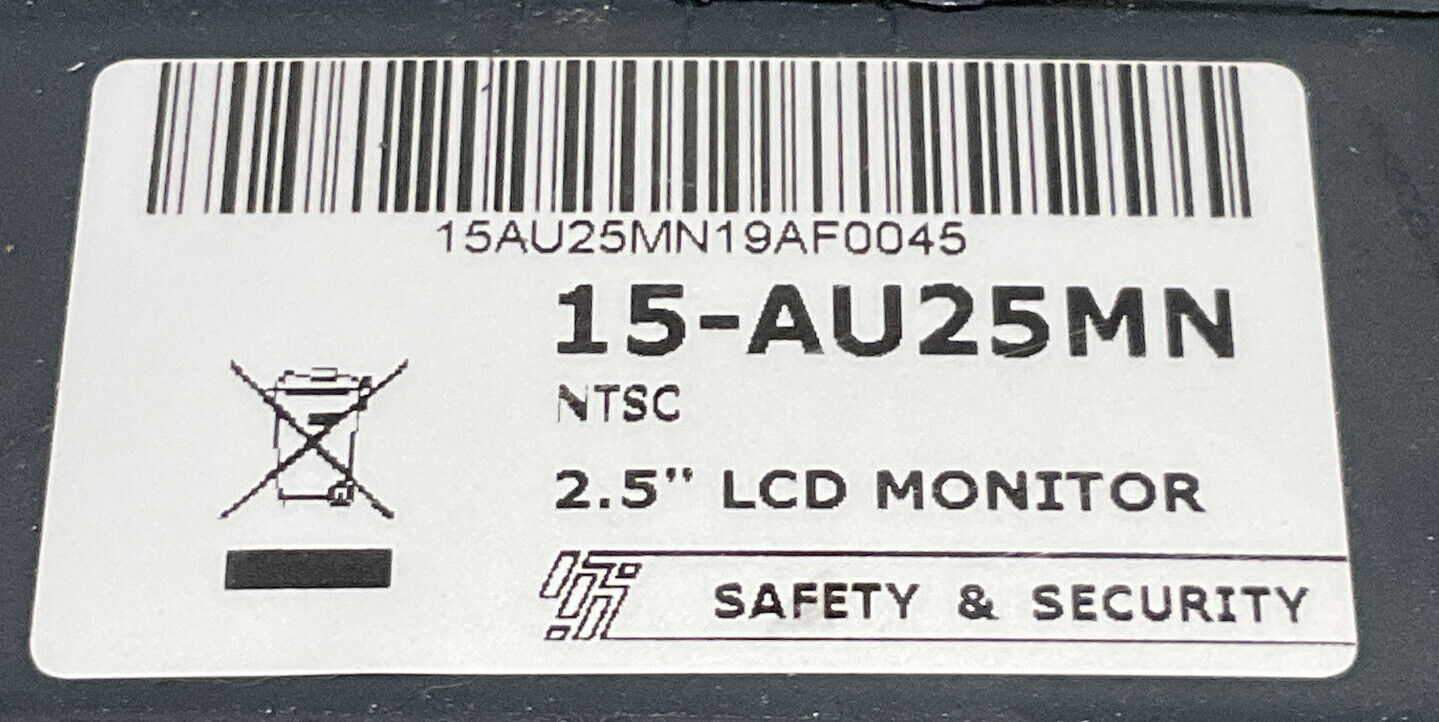 CCTV TESTER 15-AU25MN 2.5” LCD VIDEO AND PTZ COMMAND TESTER MONITOR 881