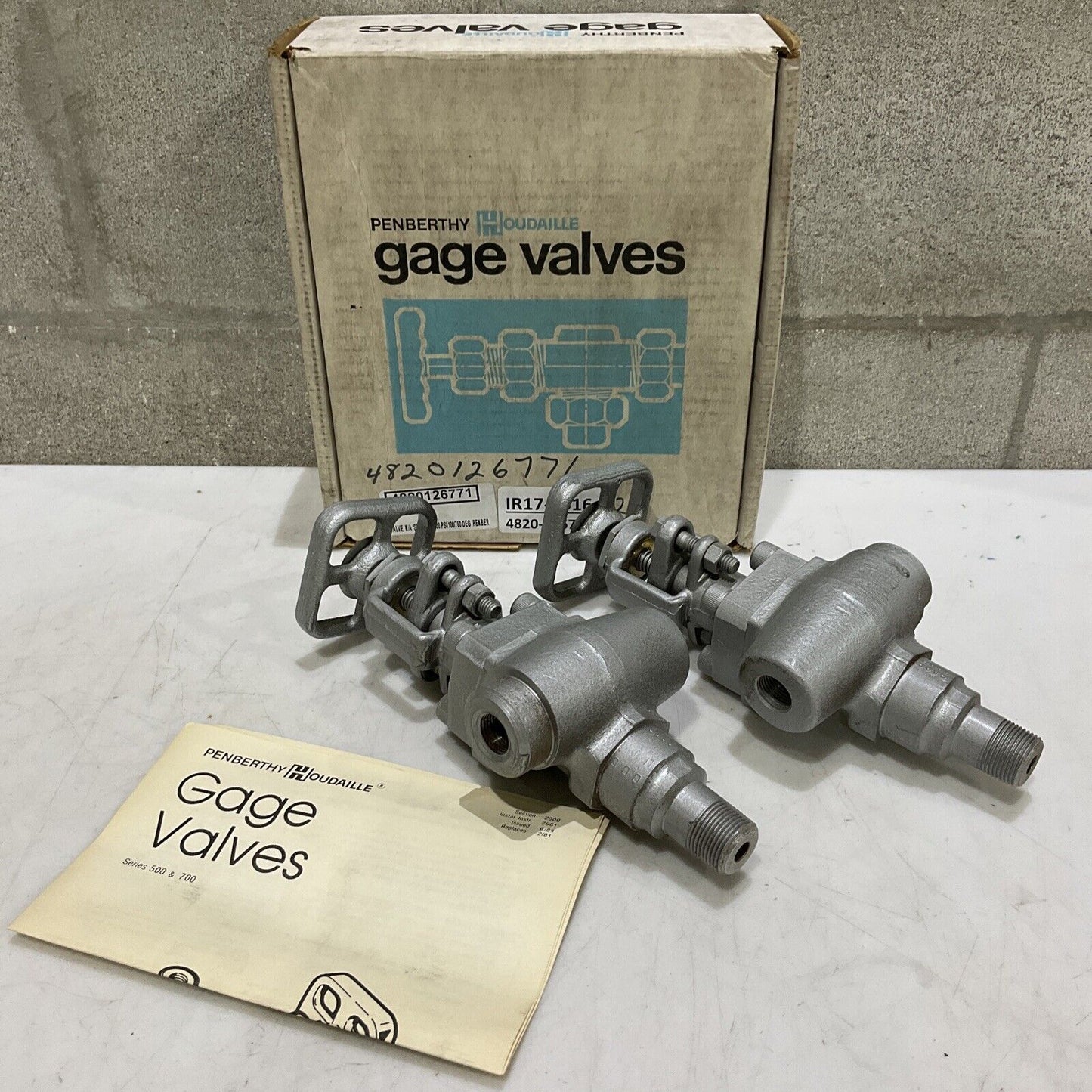 PENBERTHY GAGE VALVES 64856-500 730 VALVE WITH BALL CHECK 1/2” 3/4” LOT OF 2 373