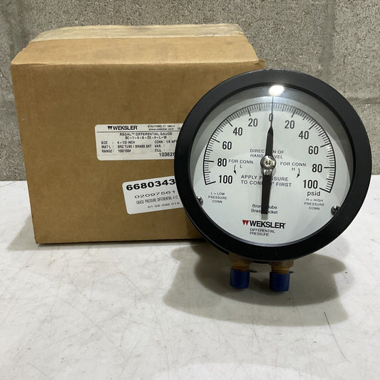 WEKSLER BC-1-4-A-DE-4-L-W BC14ADE4LW REGAL DIFFERENTIAL GAUGE 4 1/2” 100PSIG 373