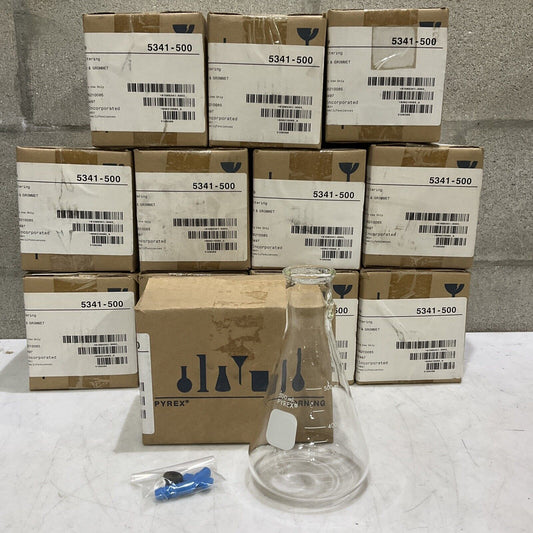 PYREX CORNING 5341-500 FILTERING FLASK PACK W/ PTO & GROMET 7740 LOT OF 12 373