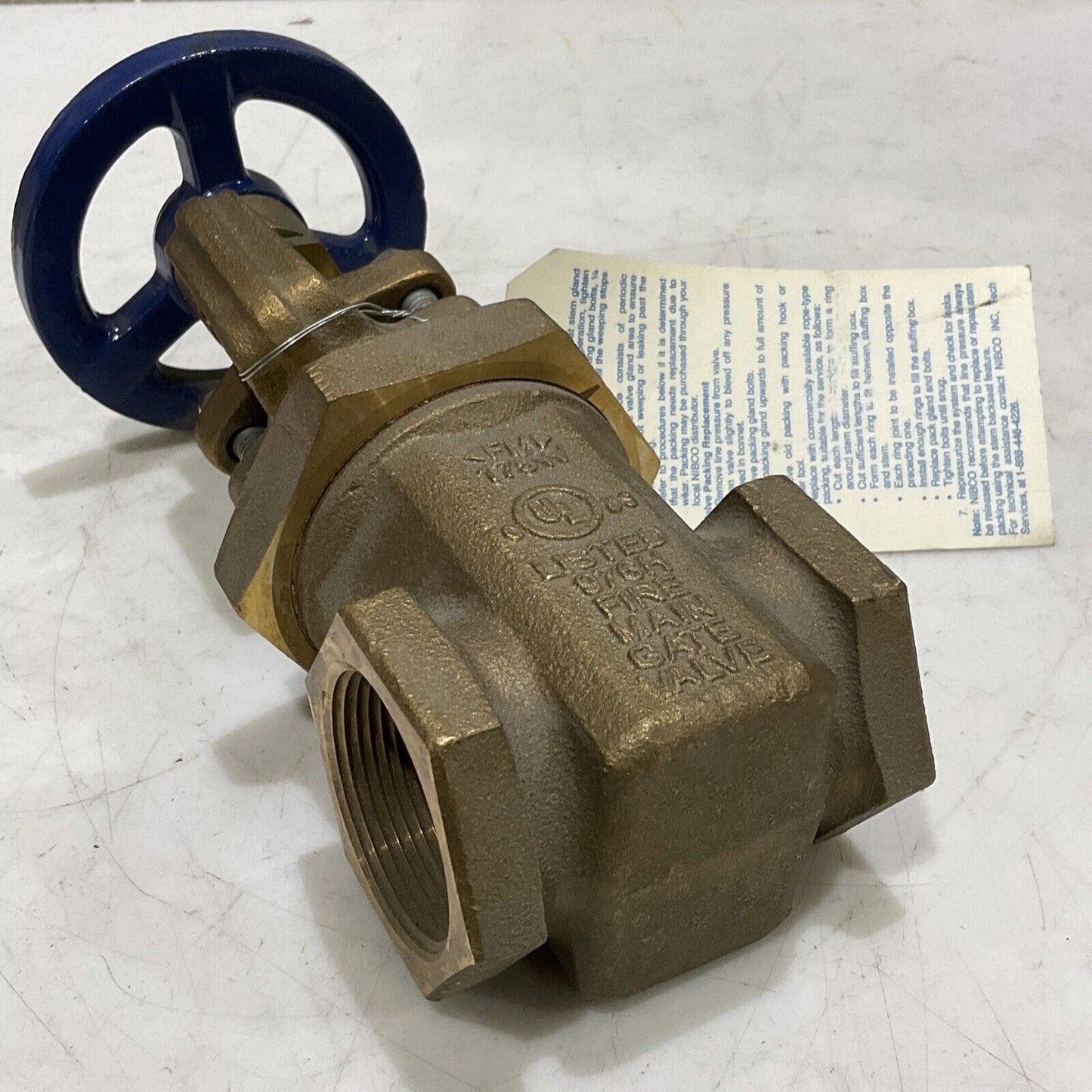 NIBCO T-104-0 BRONZE VALVE GATE 1 1/2” THREADED BRONZE 373