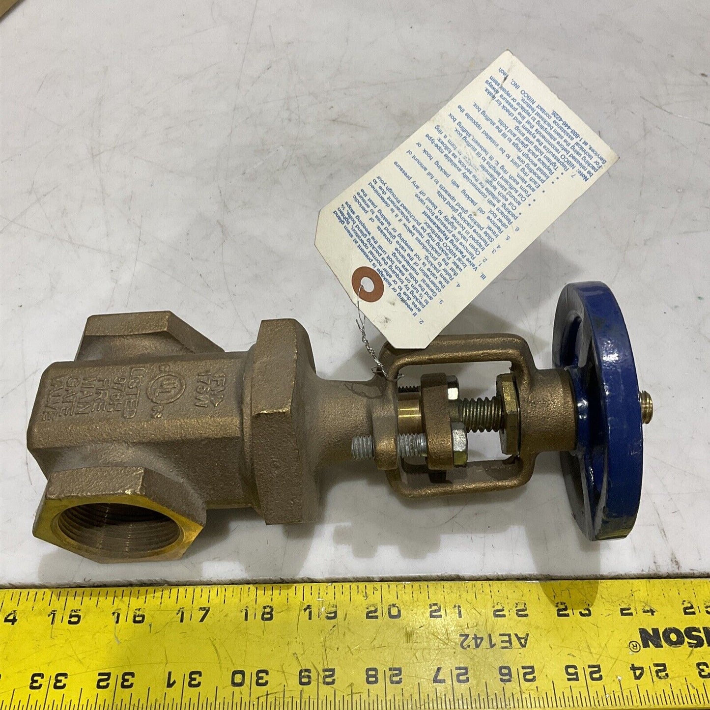 NIBCO T-104-0 BRONZE VALVE GATE 1 1/2” THREADED BRONZE 373