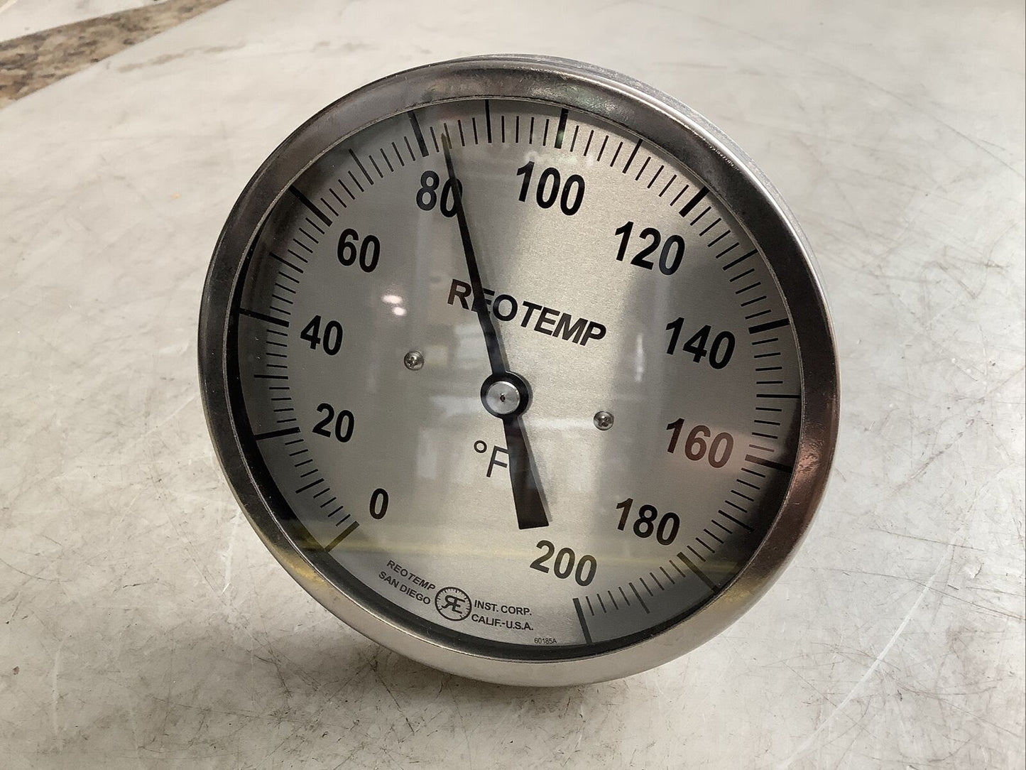 REOTEMP BB0601F43 THERMOMETER 0-200F 5IN DIAL 6IN STEM 1/2IN NPT 373