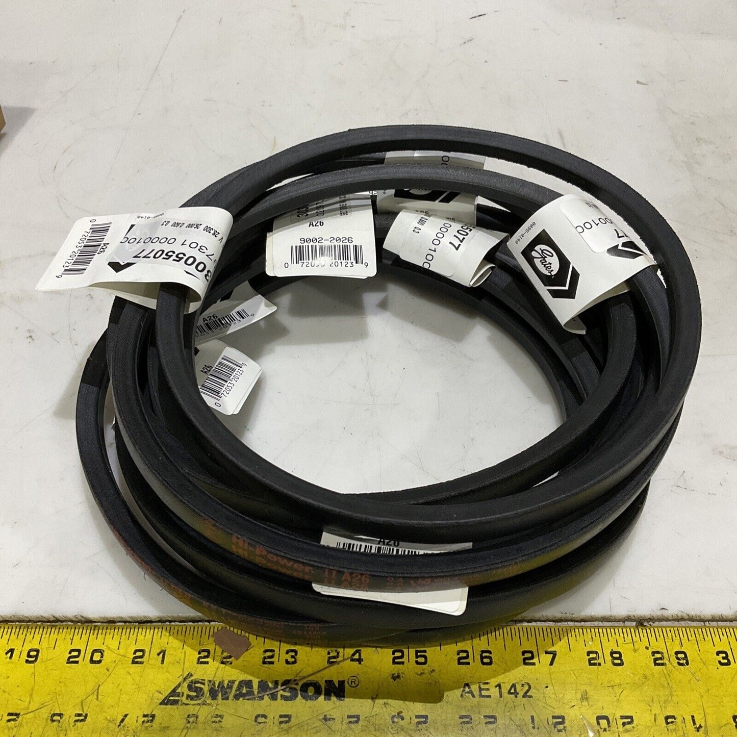 GATES A26 9002-2026 HI-POWER II V-BELT LOT OF 10 373