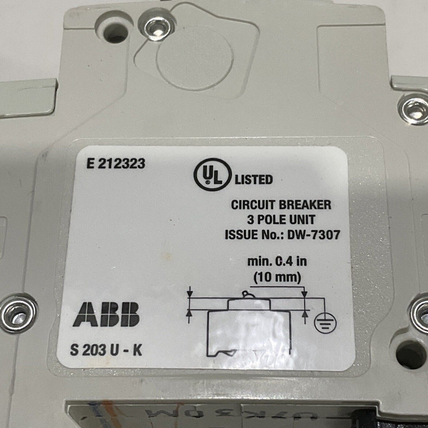 ABB S203U-K30 MINI CIRCUIT BREAKER 3P 30A U3S