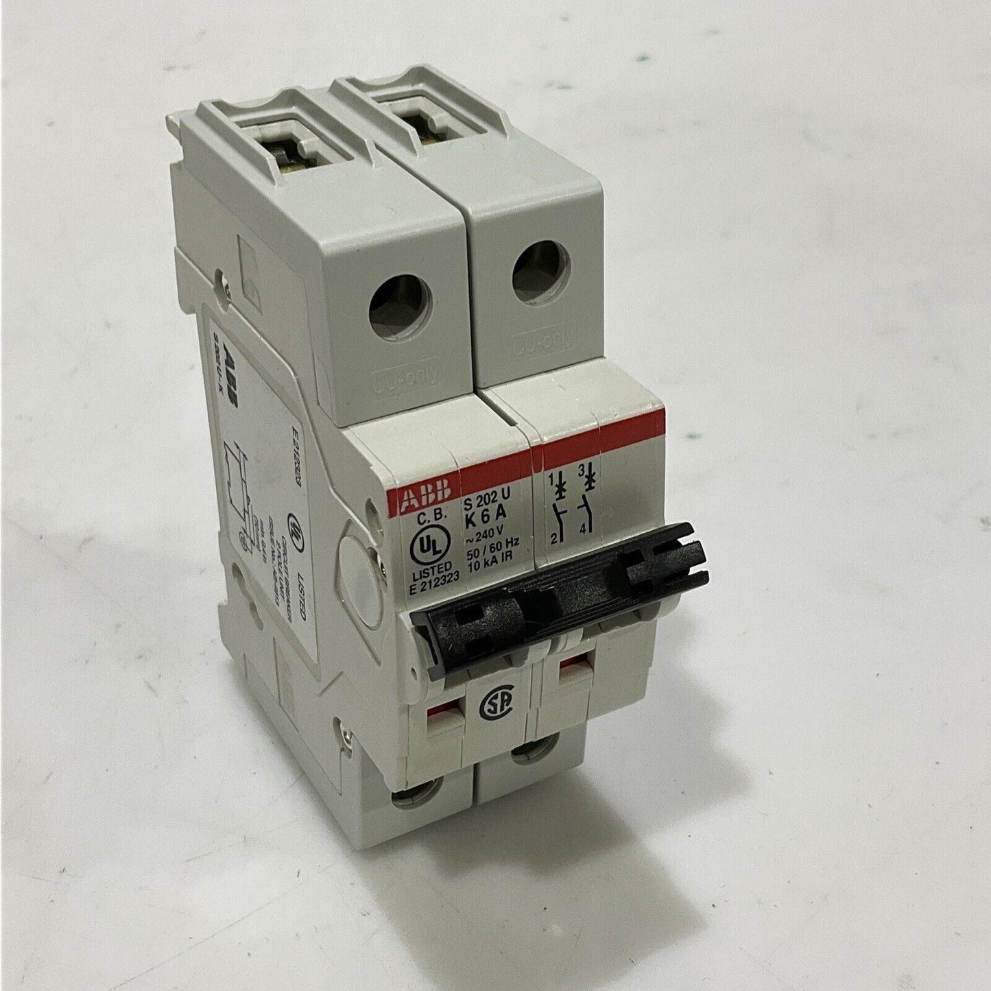 ABB S202U-K6 CIRCUIT BREAKER 2P 240VAC 6A UL489 TRIP CURVE K U3S