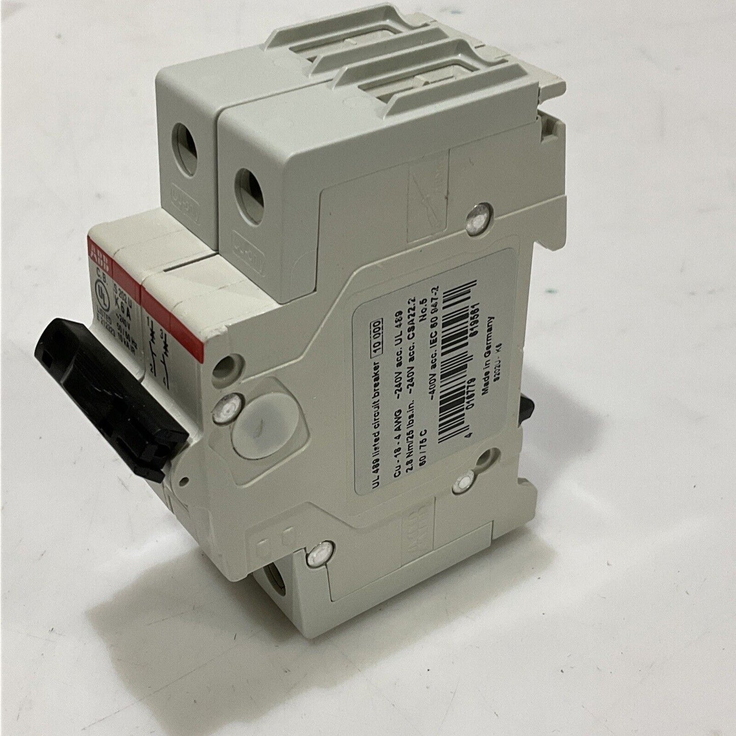 ABB S202U-K6 CIRCUIT BREAKER 2P 240VAC 6A UL489 TRIP CURVE K U3S