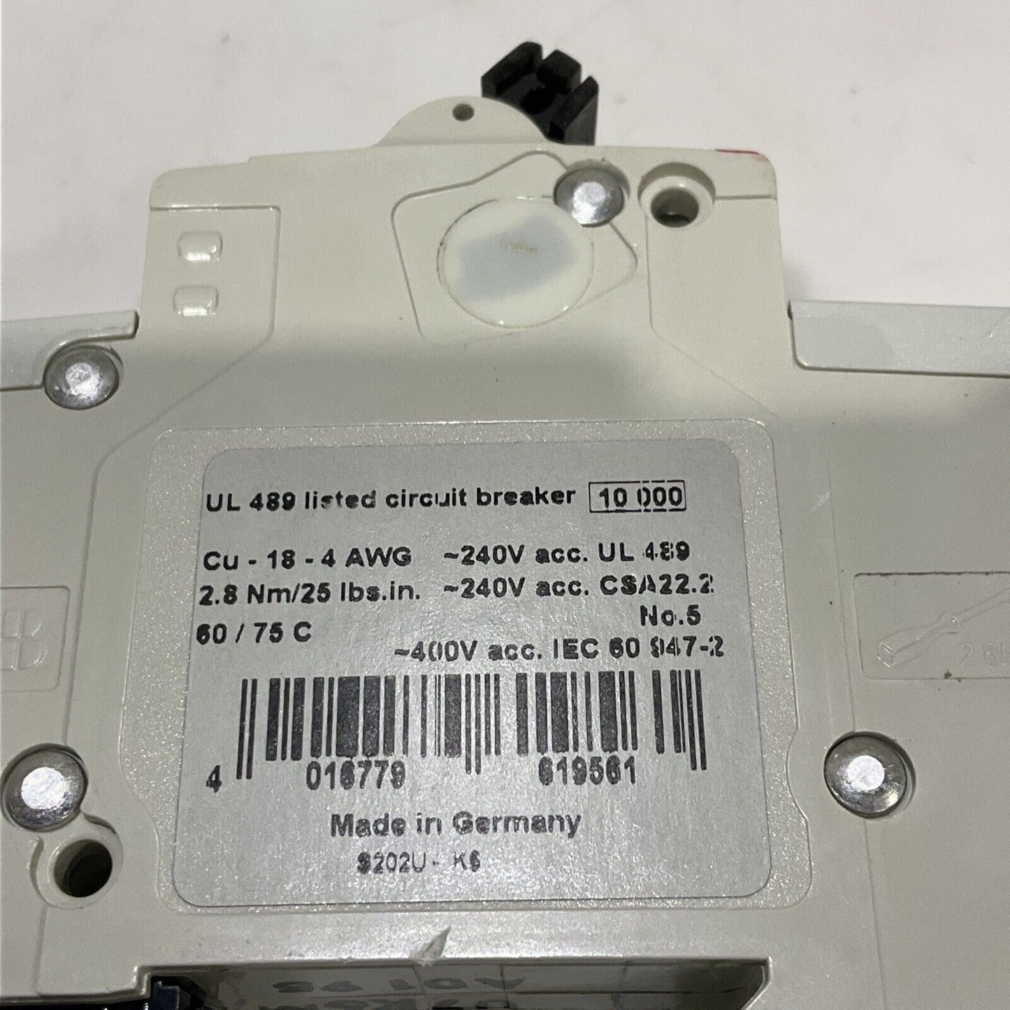 ABB S202U-K6 CIRCUIT BREAKER 2P 240VAC 6A UL489 TRIP CURVE K U3S