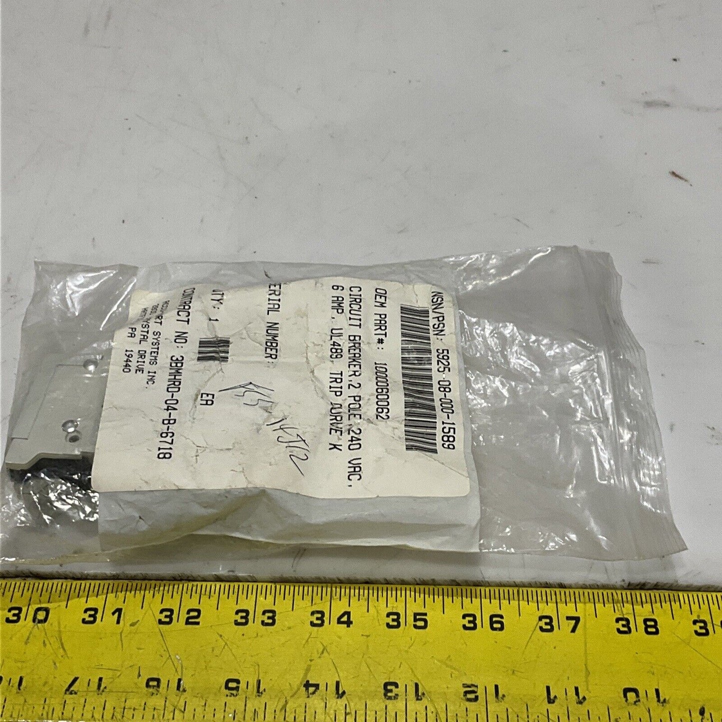 ABB S202U-K6 CIRCUIT BREAKER 2P 240VAC 6A UL489 TRIP CURVE K U3S
